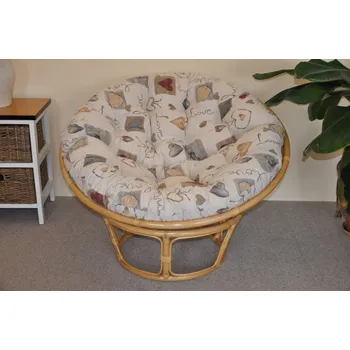 Papasan Ratanový PAPASAN 115 cm medový polstr motiv srdce Love