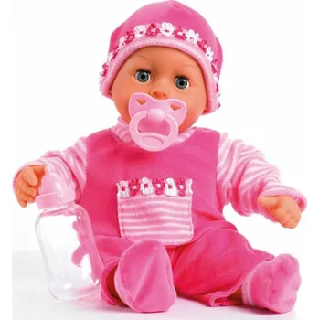 Panenka Interaktivní panenka miminko 38 Cm + příslušenství, tmavě růžová