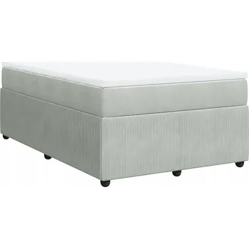 Postel Kontinentální postel 120x190 cm světle šedá s matrací a topperem