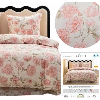 Povlečení Povlečení 200x220 Sada 3 dílná 3D Růže Vícebarevné