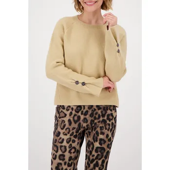 Dámská mikina Svetr Monari 809006 béžový se zdobenými knoflíky Velikost: 38