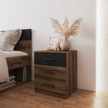 Noční stolek Noční stolek Beta se šuplíky - dub monastery / černá