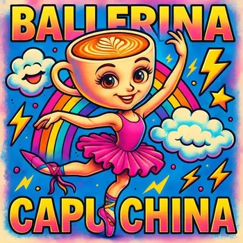 Fototapeta Nažehlovačka Termo Aplikace Nálepka na Oblečení BALERÍNA CAPUCHINA BRAIN ROT