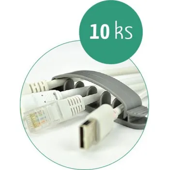 Datové redukce Organizace kabelů, organizátor, svorky, MKF-UK04, černé, 10 ks