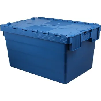 Zahradní úložný box ALC stohovatelná přepravka s víkem 600*400*320 mm, modrá