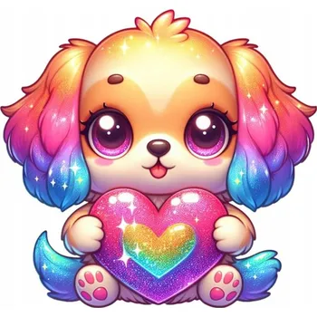 Fototapeta Nažehlovačka Termo Aplikace Nálepka na Oblečení SLADKÝ PES SRDCE