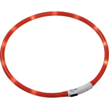 Obojek pro psa Karlie Visiolight svíticí LED obojek 35cm červený