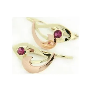 Náušnice Zlaté náušnice s kamenem ze žlutého zlata