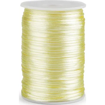 Saténová šňůra Ø2 mm, střední, 143 žlutá světlá