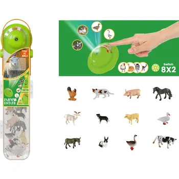 Dřevěná hračka PLEJO Domáce zvieratká s projektorom