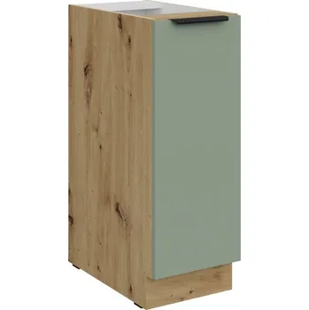 Kuchyňská skříňka Výsuvná skříňka LUNARA - šířka 30 cm, zelená / dub artisan