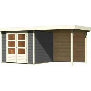 Zahradní domek Dřevěný zahradní domek ASKOLA 3,5 s přístavkem 240 Lanitplast