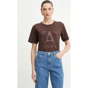 Pánské tričko Tričko Twinset 261AP2163 hnědá 89X, vel. XL