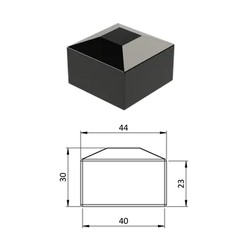 Stavební profil KOVIAN, s.r.o. Vnější krytka 40 x 40 mm, plastová PE, černá