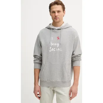 Pánská mikina Bavlněná mikina United Colors of Benetton 30HRU2025 šedá 90X, vel. L