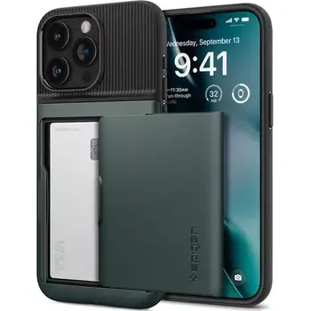 Pouzdro na mobilní telefon Spigen Slim Armor CS ochranný kry pro Apple iPhone 15 Pro Max zelená (ACS06592)