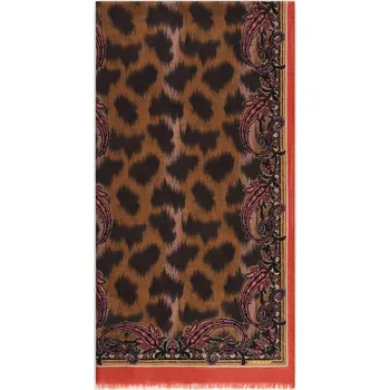 Šála Etro Dámská Šála Z Kašmíru A Hedvábí, tmavě hnědá / tmavě...