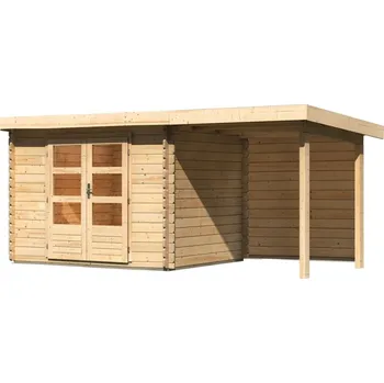 Zahradní domek Dřevěný zahradní domek BASTRUP 3 s přístavkem Lanitplast