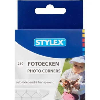Samolepicí fotorůžky STYLEX 10x10mm, 250ks v krabičce - průhledné