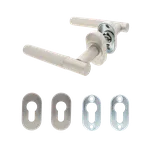 KOVIAN, s.r.o. Klika s vroubkovaným madlem, včetně rozety, AL/AISI 304