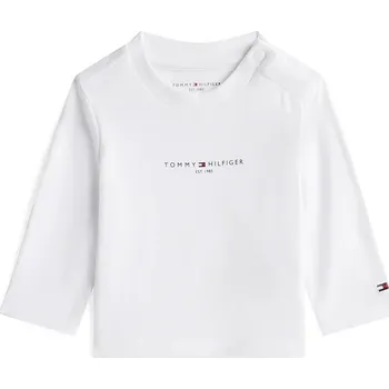 Kojenecké tričko s dlouhým rukávem s bavlnou Tommy Hilfiger KN0KN02058.9BYA bílá 00X, vel. 68