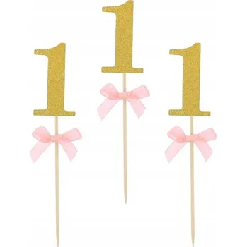 Obraz Zápichy Godan První Narozeniny růžové 13 cm 10 ks