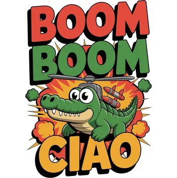 Obraz Nažehlovačka Termo Aplikace Nálepka na Oblečení BOMBARDINO CROCODILO BOOM