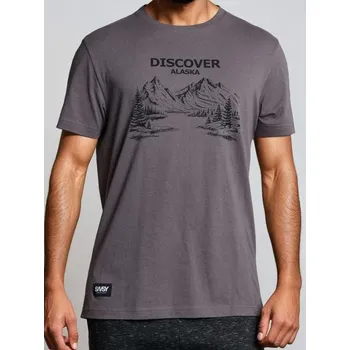 Pánské tričko Sinsay - Bavlněné oversize tričko s potiskem - fialová - 842GP-45X - 842GP-45X-XS