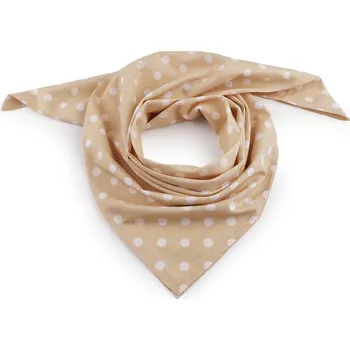 Šátek Bavlněný šátek s puntíky 70x70 cm, velké, 6 béžová