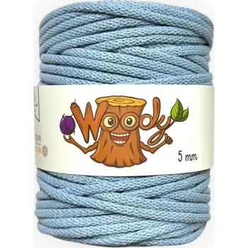 Příze Woody 5 mm – Světlý Jeans (100m)