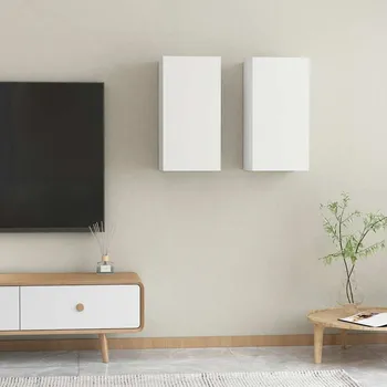 Obývací pokoj vidaXL TV skříňky 2 ks 30,5 x 30 x 60 cm kompozitní dřevo [803339] Barva: Bílá