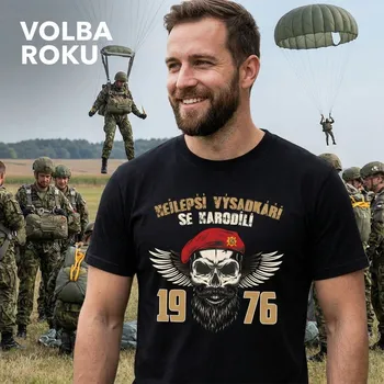 Pánské tričko Tričko STRIKER Nejlepší výsadkáři se narodili Velikost: L, rok narození: 1956