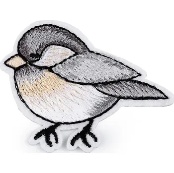 Nažehlovačka ptáček, střední, 5 šedá světlá