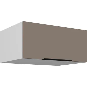 Kuchyňská skříňka Hluboká digestořová skříňka LUNARA - šířka 80 cm, tmavě béžová / bílá