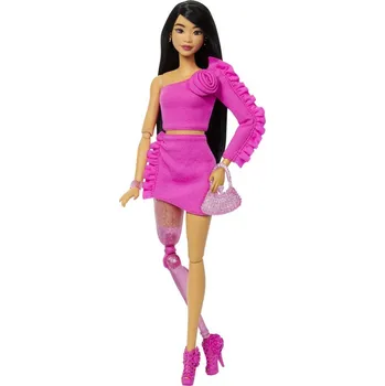 Panenka Barbie Deluxe modelka - ŠATY S RUŽOU