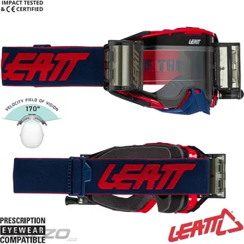Motocyklové brýle MX brýle s převíjením LEATT Velocity 6.5 Roll-Off Red Blue 2025