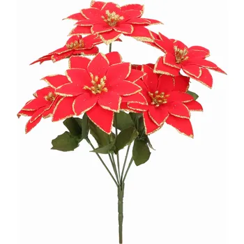 umělá květina HVĚZDA ČERVENÁ VÁNOČNÍ HVĚZDA KYTICE DO VÁZY ARANŽMÁ KVĚTINY 7x