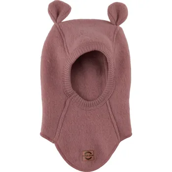 Kojenecká čepice MIKK-LINE Merino kukla s oušky - tmavě růžová Burlwood - Velikost: 50-56 Růžová 50-56