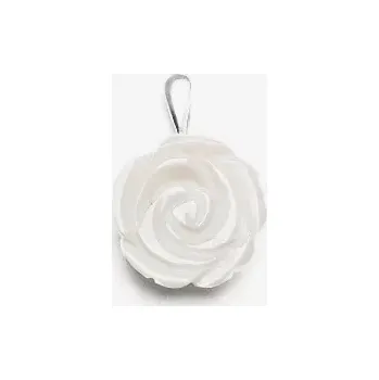 Šperk Stříbrný přívěsek růže přírodní perleť bílá 15 mm - P1298 (Stříbrná růže z přírodní perleti bílé)