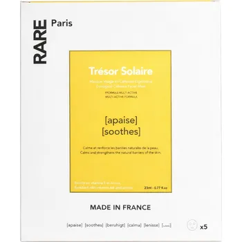 Pleťová maska RARE Paris Trésor solaire soothing face mask - Zklidňující pleťová maska 5 ks
