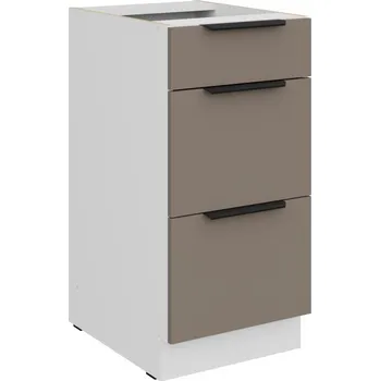 Kuchyňská skříňka Kuchyňská skříňka se šuplíky LUNARA - šířka 40 cm, tmavě béžová / bílá