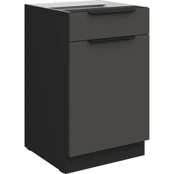 Kuchyňská skříňka Dolní skříňka se šuplíkem LUNARA - šířka 50 cm, grafit / černá
