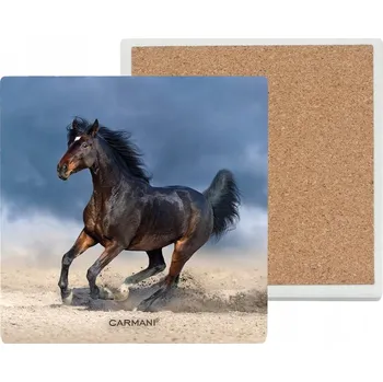 Obraz Carmani, keramická čtvercová podložka pod hrnek - KONĚ