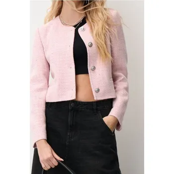 Dámské sako Sinsay - Blejzr - pastelová růžová - 375AY-03X - 375AY-03X-XXS