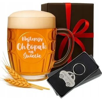 Sklenice Pivní Pivní Sklenice s gravírováním Přívěsek Na Klíče Dárek ke Dni chlapců 500 ml