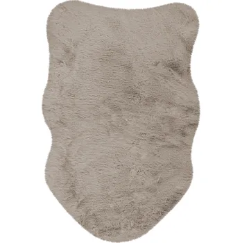 Koberec Happy Dekorační kožešina imitace ovce, umělá kůže, 90 × 60 cm, taupe HES800TAU6090 Šedá 90 x 60 cm