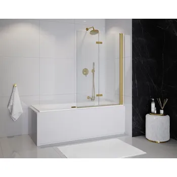 Vanová zástěna Hopa Vanová zástěna LUMIX GOLD, 100, Univerzální Levé / Pravé, Čiré bezpečnostní sklo - 6 mm, Zlatá