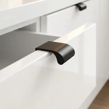 Nábytkové kování Siro Úchytka na hranu dveří SLIM / Černá matná 16 mm