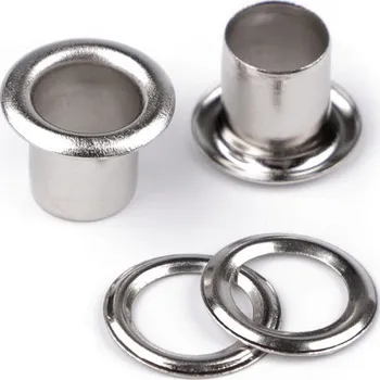 Průchodky s podložkou vnitřní Ø6 mm / vnější Ø11 mm, střední, 1 nikl