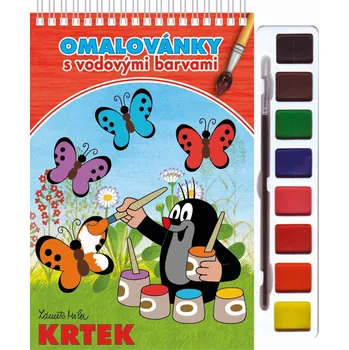 omalovánky Omaľovanky s vodovými farbami a štetcom - Krtko 1